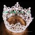 Corona de cristal de la talla de la plata de la tiara del Rhinestone nupcial